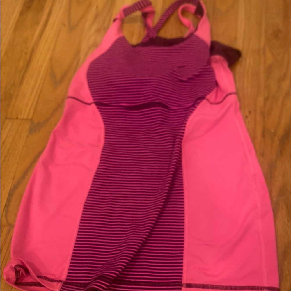 Lululemon Pink and Purple Striped Tank top Size 4